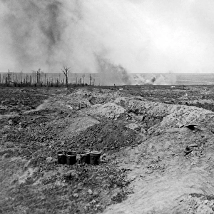 British bombarding German trenches, Western Front, WW1