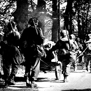 British First Airborne Troops march towards Arnhem; Second W