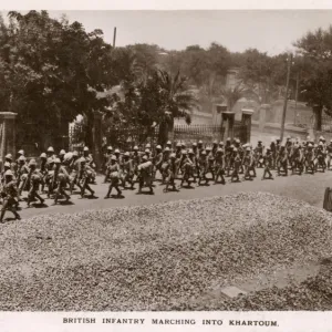 British Infantry march into Khartoum, Sudan