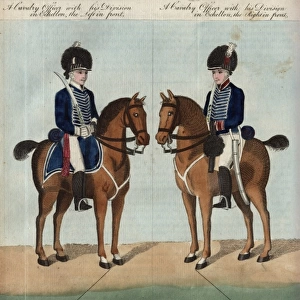 Two British Light Dragoons on horseback