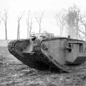 British Mark IV tank with Tadpole Tail, WW1