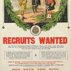 British Military Recruitment Poster, WW1