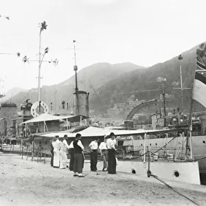 British Navy ship in China. HMS Carlisle, Hong Kong 1927
