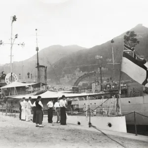 British Navy ship in China. HMS Carlisle, Hong Kong 1927