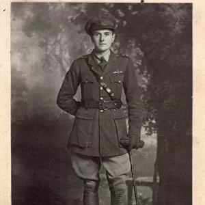 A British pilot of the Royal Flying Corps, photographed in his uniform a couple of months