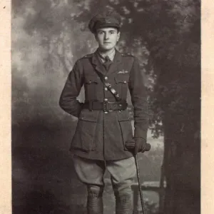 A British pilot of the Royal Flying Corps, photographed in his uniform a couple of months