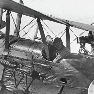 British RE8 biplane and pilot, WW1