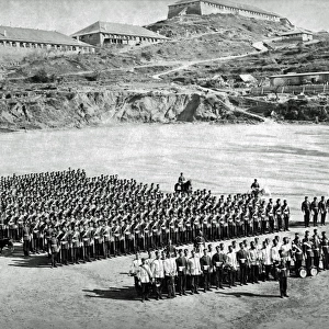 British regiment on parade, India