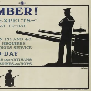 British Royal Naval Recruitment Poster, WW1