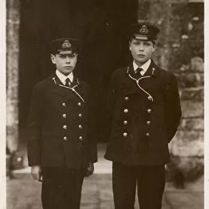 The British Royal Princes in Naval Cadet Uniforms