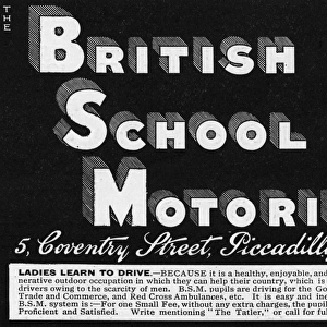 British School of Motoring Advertisement, WW1