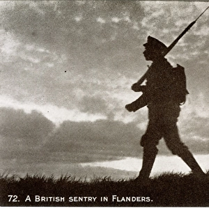A British sentry in Flanders, WW1
