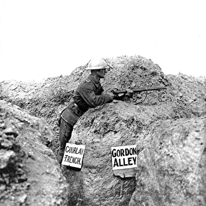 A British sentry on the Western Front