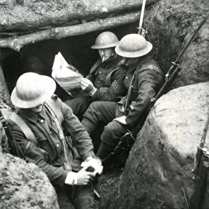 British soldiers in trench near Bairakli Juma, Salonica, WW1