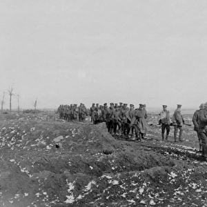 British troops on light railway, Western Front, WW1