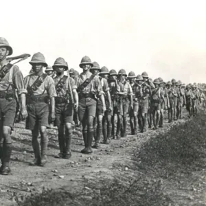 British troops marching to Baghdad, Mesopotamia, WW1