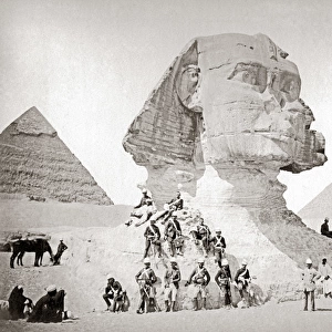British troops at the Sphinx, Egypt, circa 1880s
