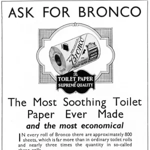 bronco, toilet, paper, advertisement