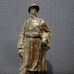 Bronze figure of a Belgian infantryman, WW1