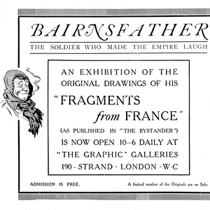 Bruce Bairnsfather Fragments from France exhibition, 1916