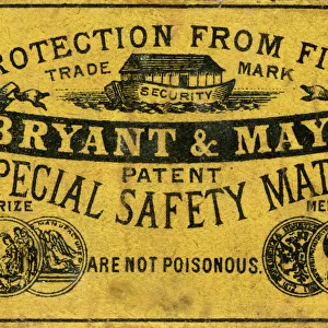 Bryant and May safety match matchbox label