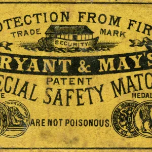 Bryant and May safety match matchbox label