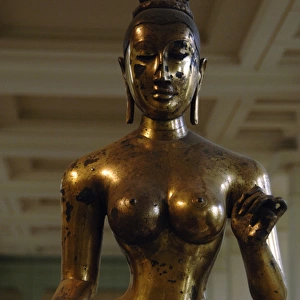 Buddhist goddess, Tara. Bronze statue. 8th century. From Sri