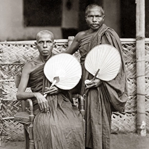 Buddhist priests, Ceylon (Sri Lanka), circa 1880s