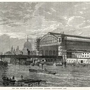 Building Cannon Street Station, London 1866
