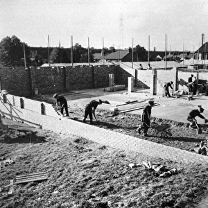 Building a new NFS fire station, Rudolph Road, Bushey, WW2