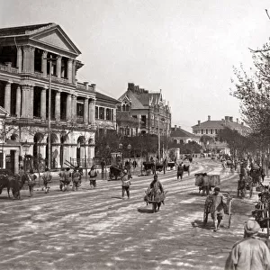 The Bund, Shanghai, China circa 1880s. Date: circa 1880s