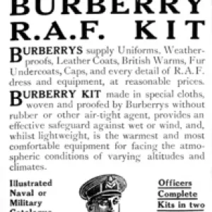 Burberry R. A. F. kit advertisement, World War One