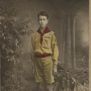 Burmese scout in red scarf and belt