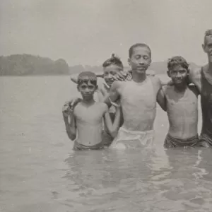 Burmese scouts in the water