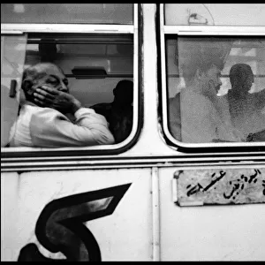 Bus passengers, Cairo, Egypt