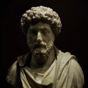 Bust of the Roman emperor Marcus Aurelius (121-180 AD)