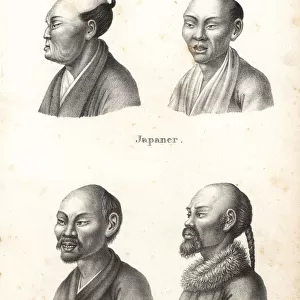 Busts of Japanese and Chinese men