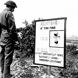 Butterfly Bombs Warning Notice, Italy, 1944