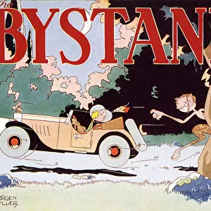 Bystander masthead, 1929 - satryrs chasing lady motorist