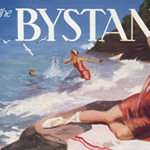 Bystander masthead design, 1927 - Beach scene
