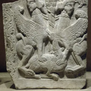 Byzantine art. Tree of life between two sphinxes treading a