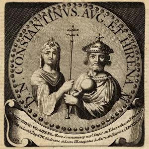 Byzantine Empress Irene and Constantine VI