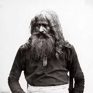 c. 1860s India - tribal man with impressive beard