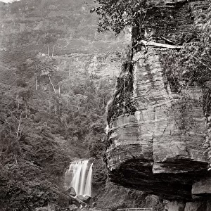 c. 1870s Ceylon Sri Lanka - road to the Ramboda waterfall