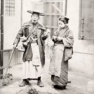 c. 1870s Japan - Japanese street hawker or vendor