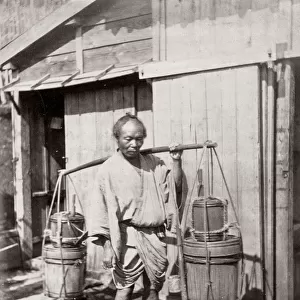 c. 1871 Japan - street seller of soy - from The Far East magazine