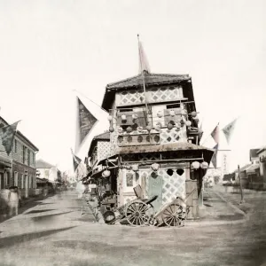 c. 1880 Japan - street corner in the Chinese Quarter of Yokohama