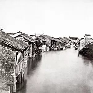 c. 1880s China - Chinese floods and flooding