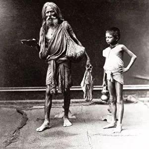 c. 1880s India - fakir or holyman, beggar