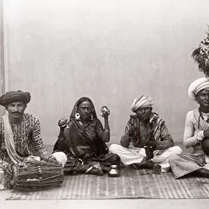 c. 1880s India - musicians and dancer